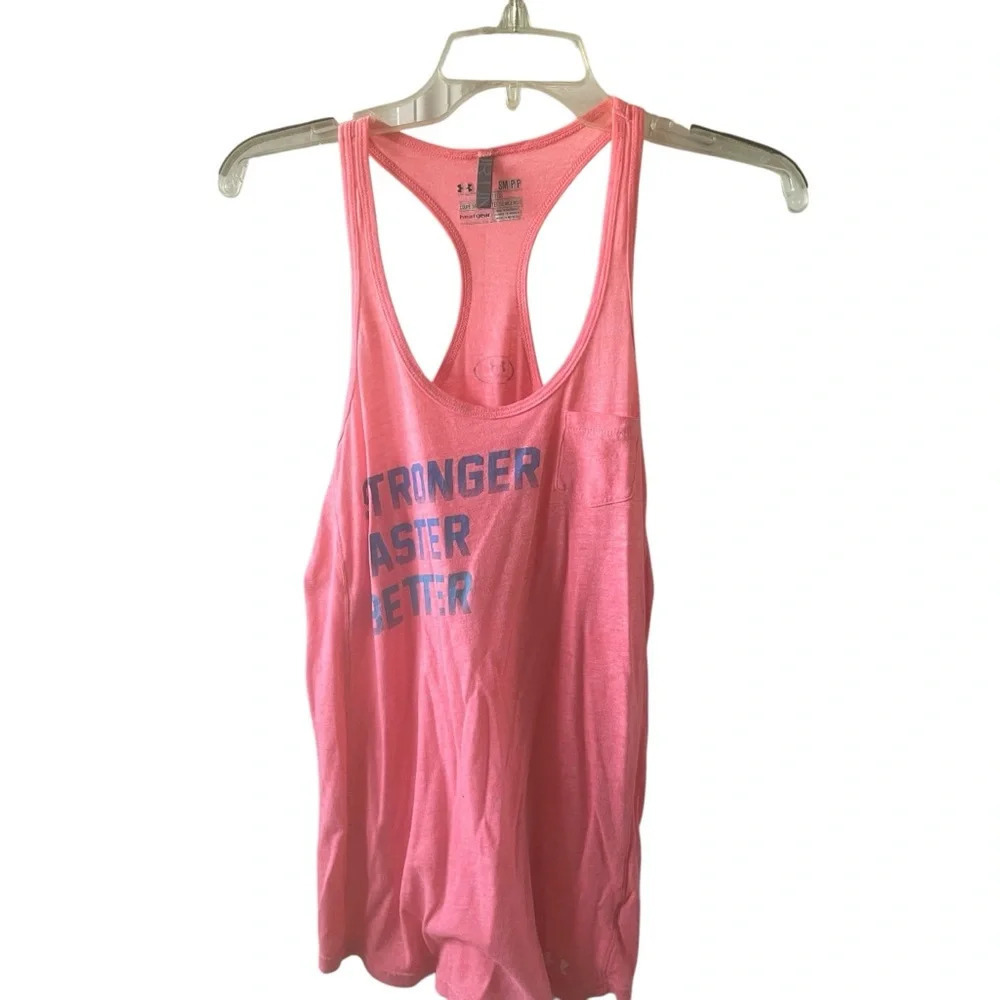 Under Armour Pink Size Small Stronger Faster Better Tank Top